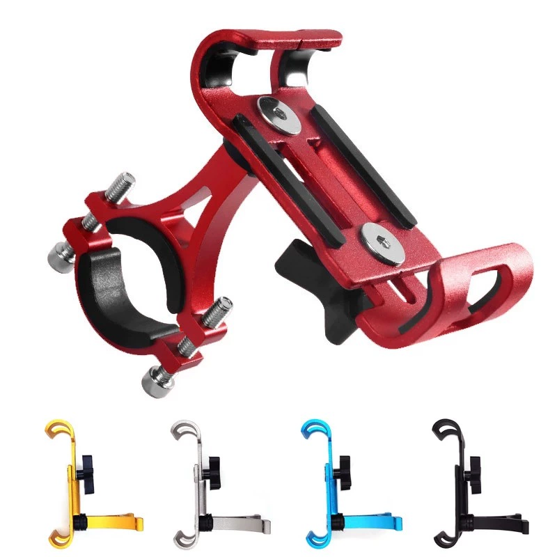 Bicycle Phone Holder Mount, Aluminum Alloy, 360° Rotation & Secure Clip, Fits Bikes/E-Bikes