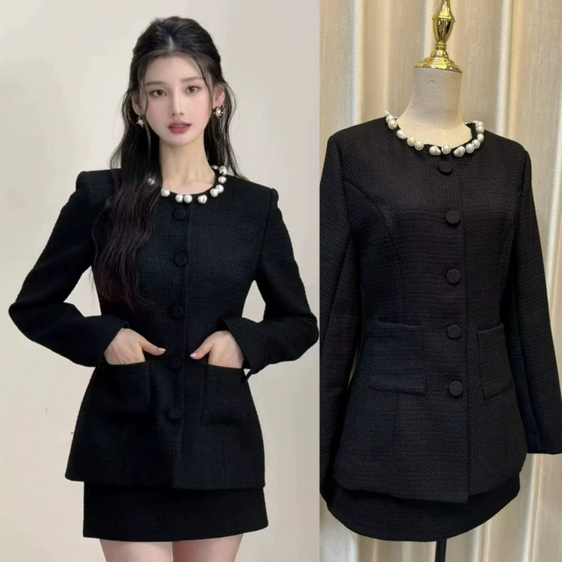 Осенний темперамент корейской знаменитости маленький ароматный стиль юбка костюм женская талия тонкая, старшее маленькое платье, платье из двух частей