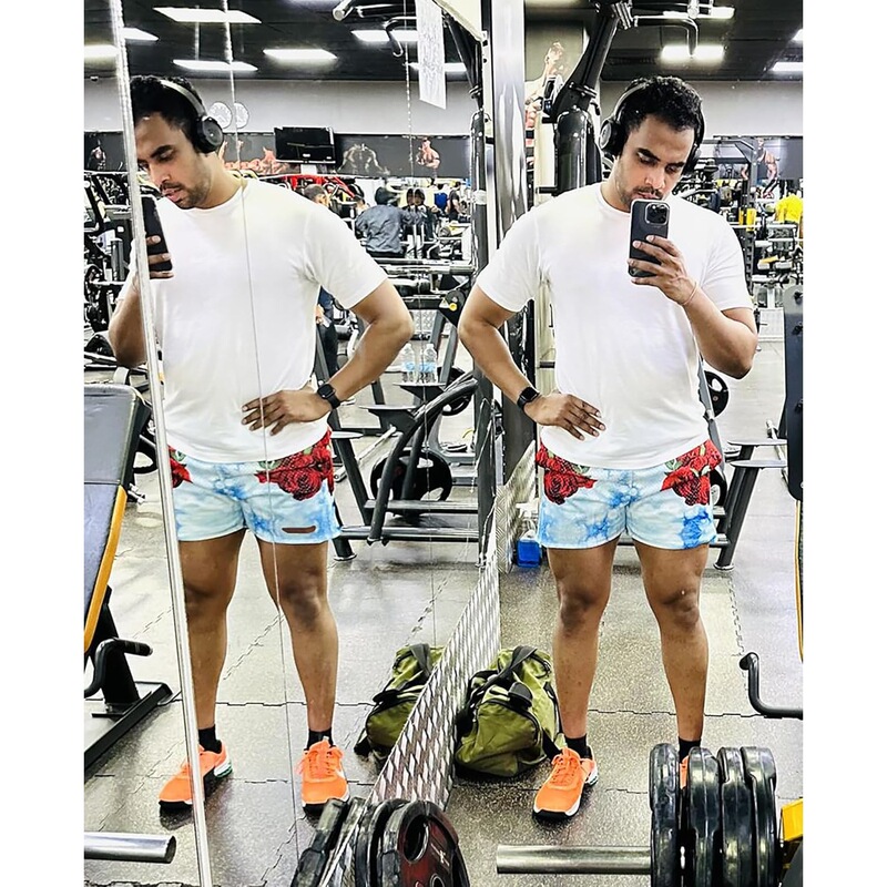 Boomlemon Men's Mesh Pattern Printed Shorts Casual Fashion Cool Shorts Retro Sports Gym