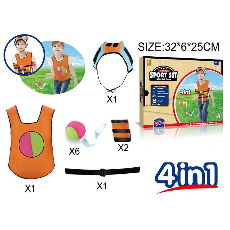 Transfronterizo niños pegajoso pastel ropa juego traje chaleco bola pegajosa esquivar bola chaleco evitar Placa de bola pegajosa juguetes al aire libre