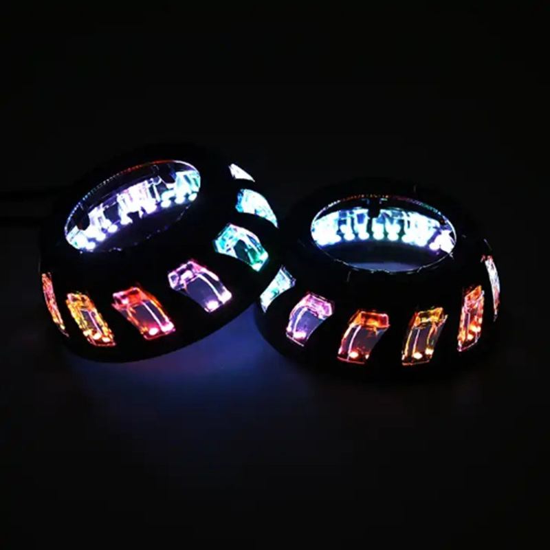 Ángel ojo diafragma espiral vórtice delantero LED para lente de doble luz de automóvil y motocicleta