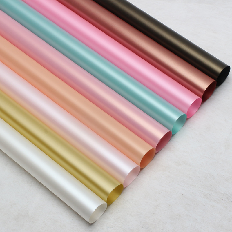 Huashi papel crema fresco embalaje de flores vidricola impermeable regalo florista material de papel de embalaje de flores