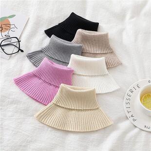 Winter collar women's knitted elastic turtleneck cervical neck warm covering scarf turtleneck fake collar hair band scarf
