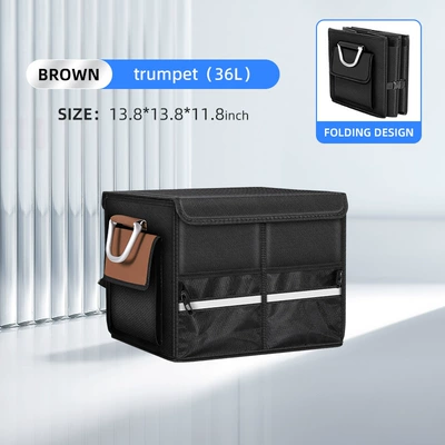 Car storage bag/box: large capacity car folding - small-size-353530-capacity-36l-fashion-brown