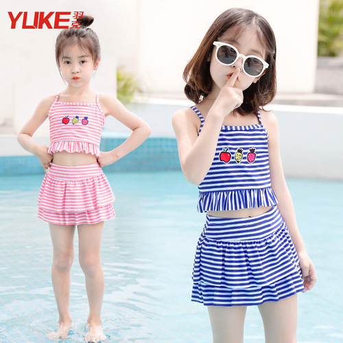 Children's swimsuit girls, small, medium and large children's one-piece skirt swimsuit, student baby quick-drying new swimsuit wholesale