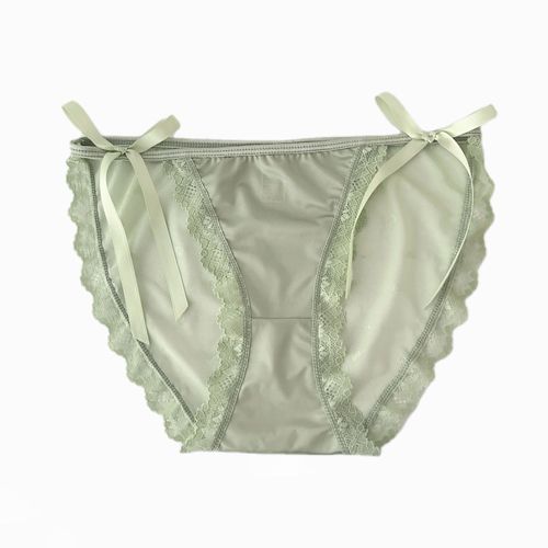 南巷清风~法式缎面女生纯欲蕾丝女士性感高叉内裤女新款无痕薄款