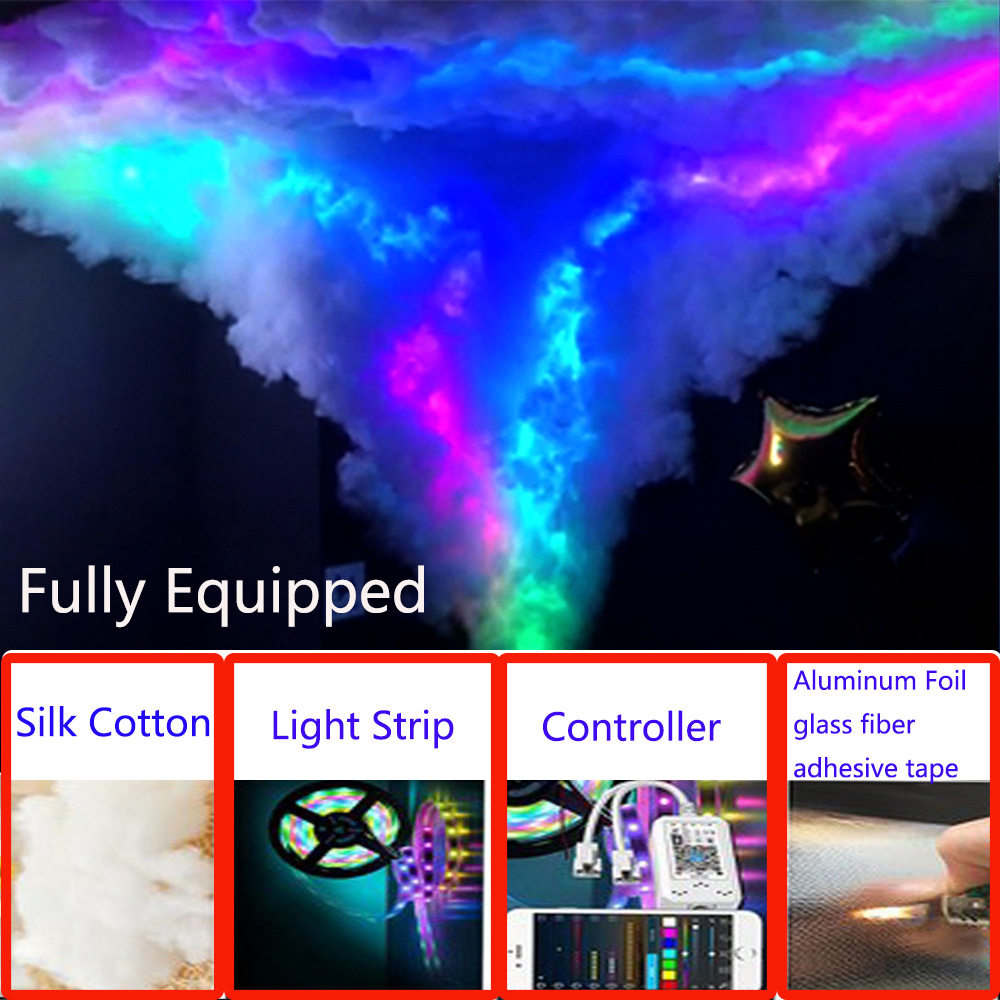 Luz de nube de luz transfronteriza dormitorio LED luz de nube de relámpago guión matar algodón DIY atmósfera de luz de color