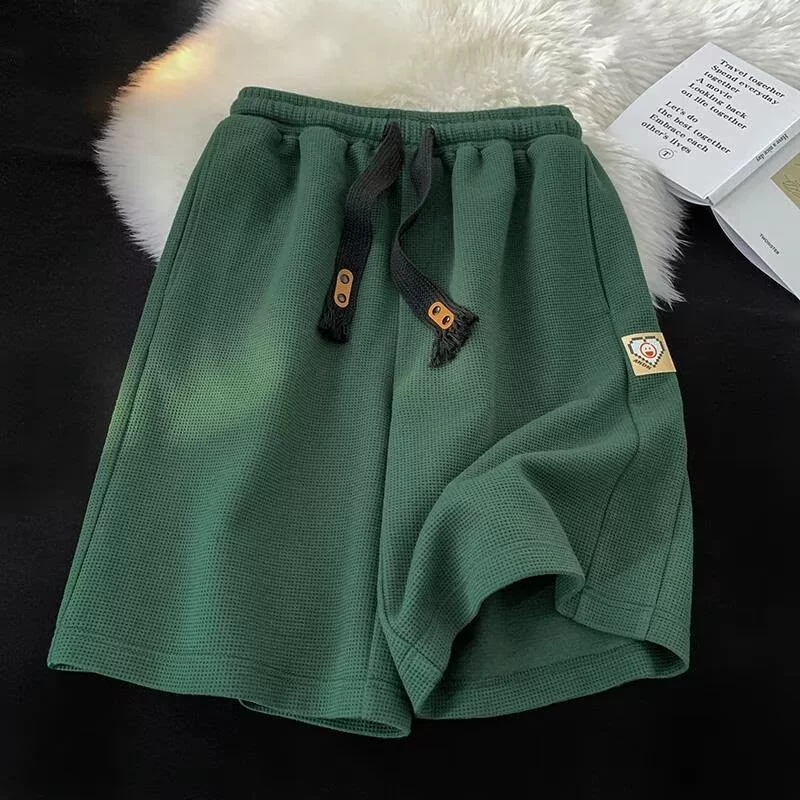 Белые вафельные спортивные шорты для бега, дышащие крутые брюки для мальчиков, школьников младших классов, домашние повседневные брюки, летняя одежда для мальчиков