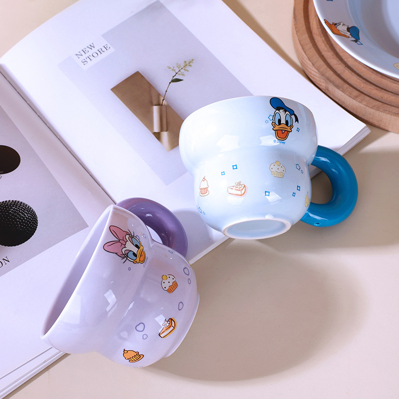 Disney / Disney Scarlett Cup, encantador cartón de dibujos animados, taza de cerámica única con mango, vaca de café casera