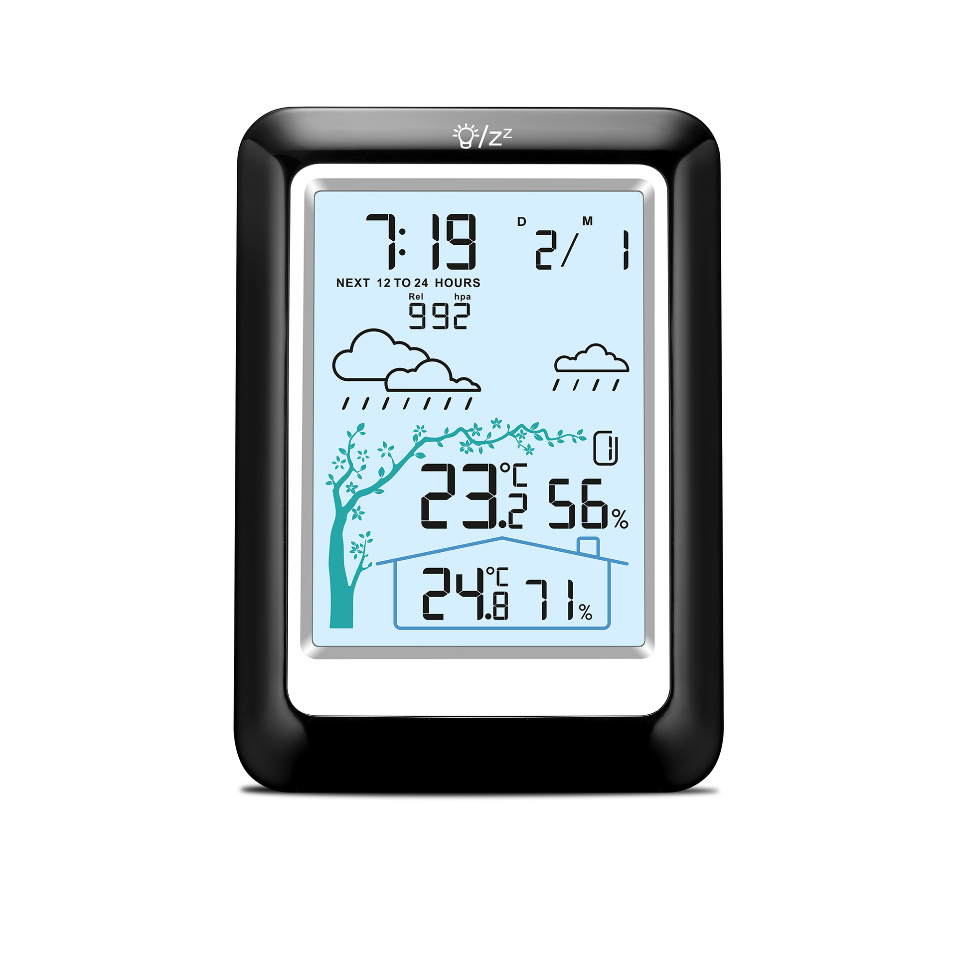 新款气象站温湿度计天气预测气压读数时间日期万年历【无现货】