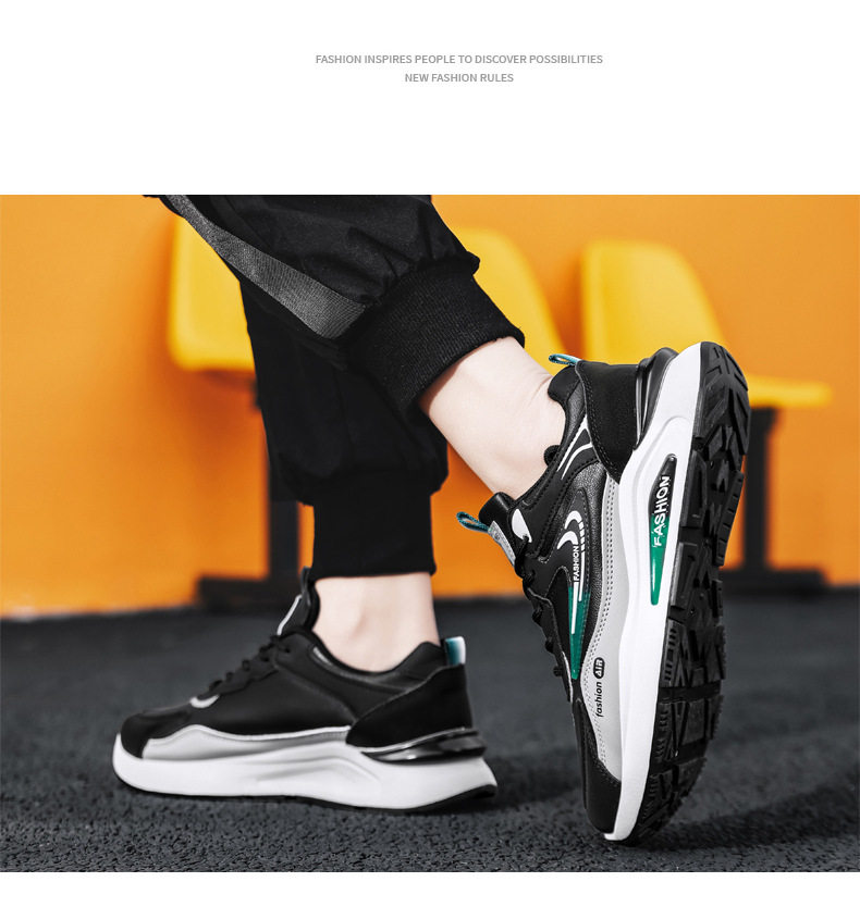 Giày thể thao nam da PU chống nước kiểu sneaker đế mềm chống trơn trượt — D291 màu trắng, D291 màu xám, D291 màu đen chi tiết 15