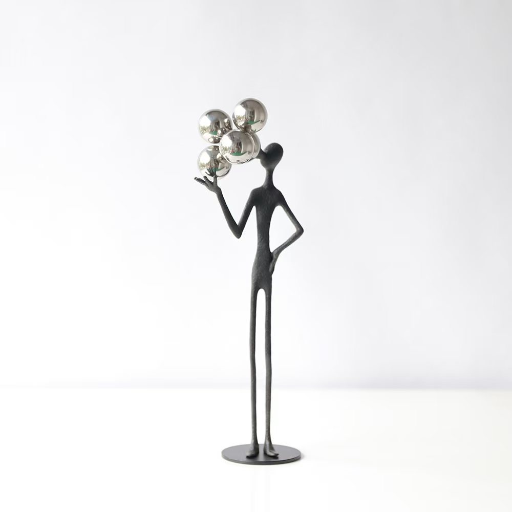 抽象人物艺术雕塑摆件细长高级感小众轻奢高档玄关竖高创意工艺品