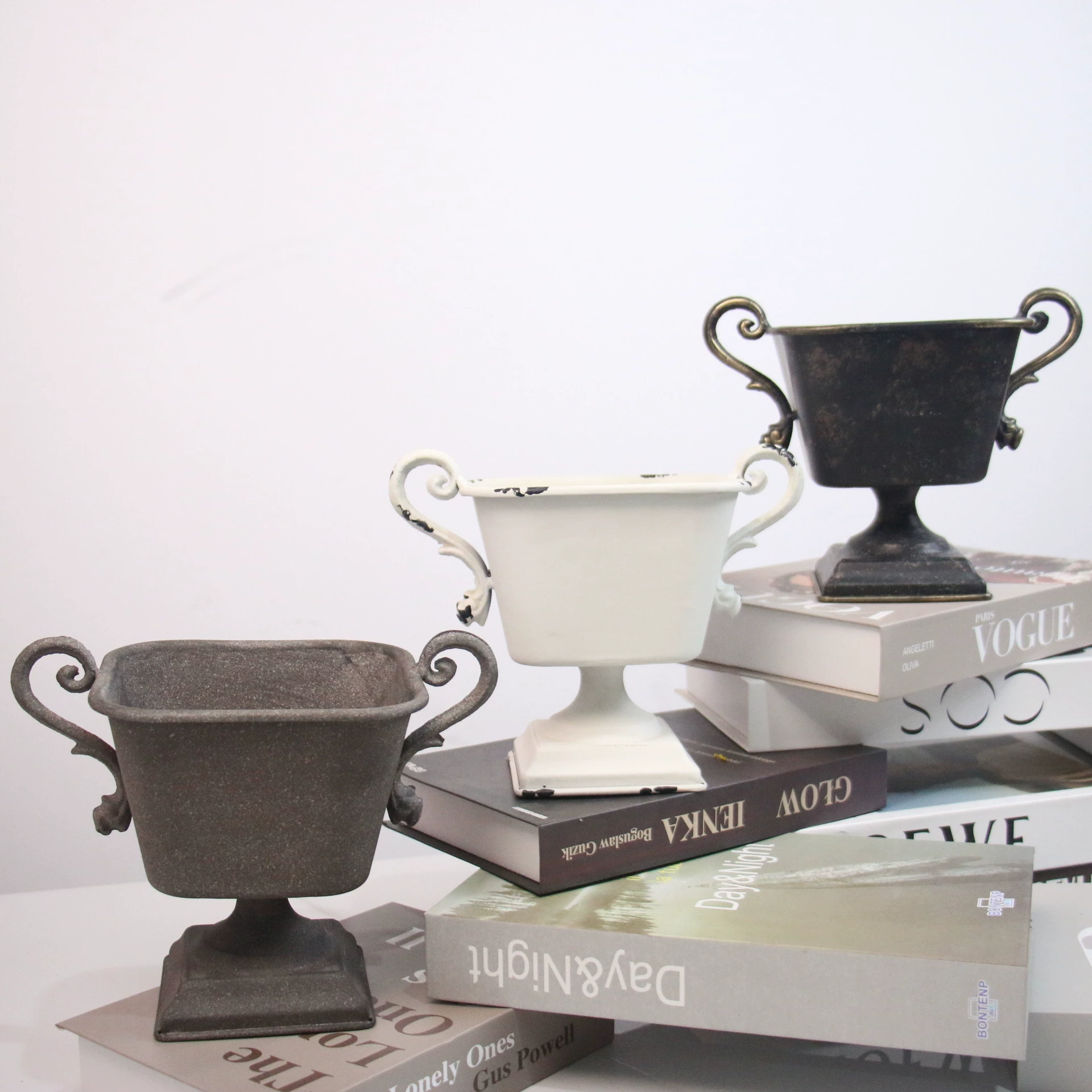 Американский ретро высокий цветочный горшок для украшения гостиной