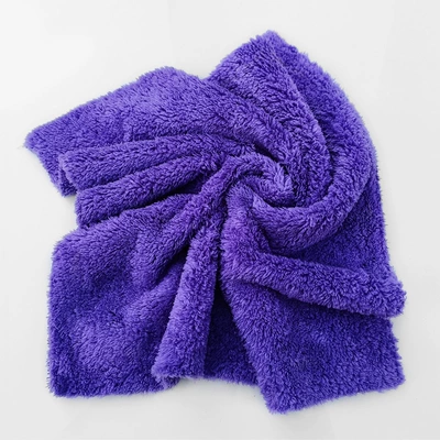 Thickened car wash towel ultrasonic hot coral fleece microfiber absorbent cleaning car towel cloth automotive supplies (Car cleaning tools) - purple-4040cm-350gsm