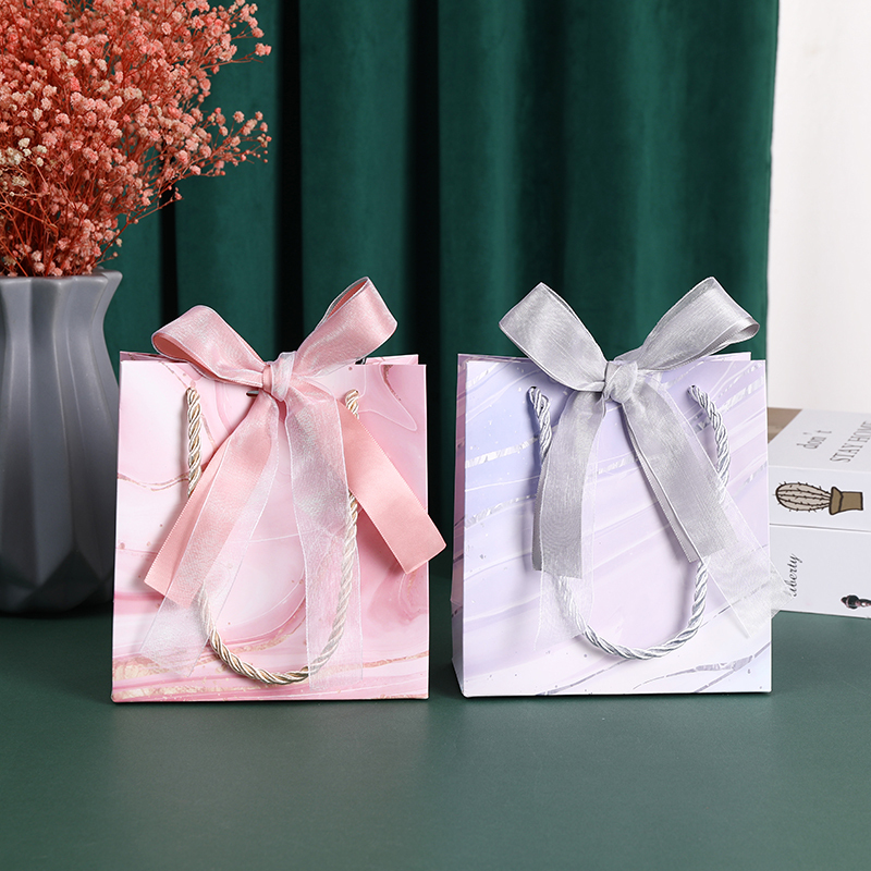 Marbled Gift Bag Scandinavian Ins Style Gift Packaging Bag Clothing Bag Custom Paper Bag Kraft Paper Bag