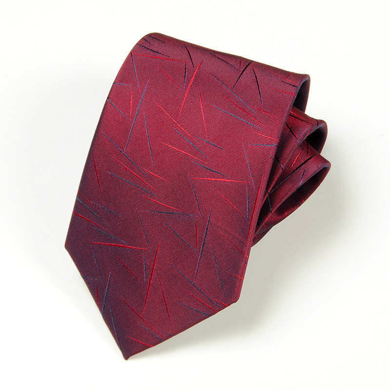 Men's Business Formal Tie Silk Striped Wine Red Necktie Wedding_voghion.com