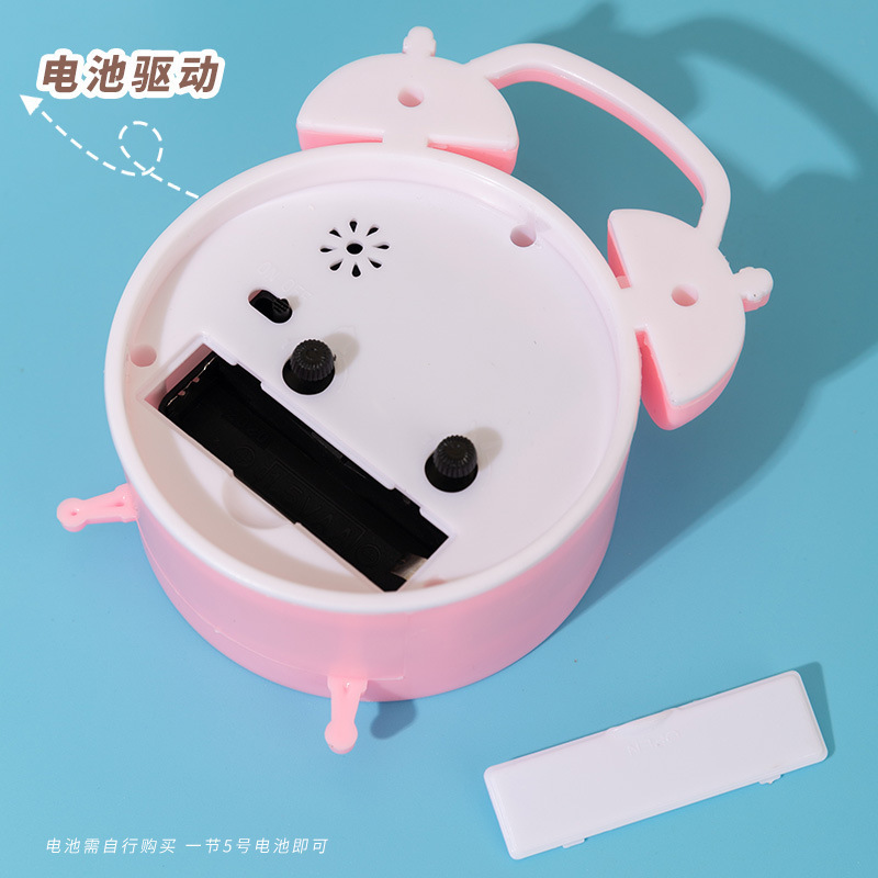 卡通闹钟创意卧室床头小闹钟客厅数字塑料时钟学生双玲装饰小台钟|undefined