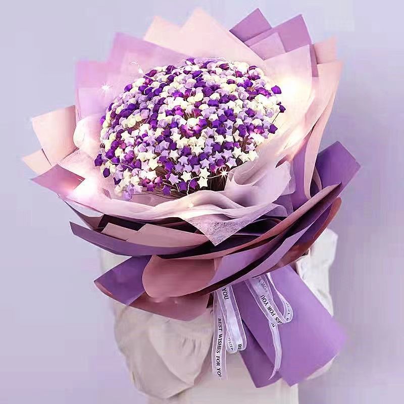 Bouquet of flowers Material package star Star Bottle Gypsophila Red Book Same item Reticulocyte Boyfriend Origami suit