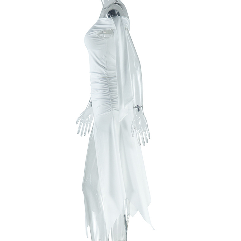 Women Clothing Solid Color Skirt Set Sexy Sleeveless Off Shoulder Top Split Skirt Set 6 Women Clothing Solid Color Skirt Set Sexy Sleeveless Off Shoulder Top Split Skirt Set