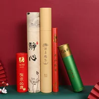 Каллиграфия и живопись Упаковка Бумажная Трубка прижигание двухслойная белая карточная нить благовония каллиграфия и живопись позолота сандаловое дерево упаковочная бумажная трубка оптом