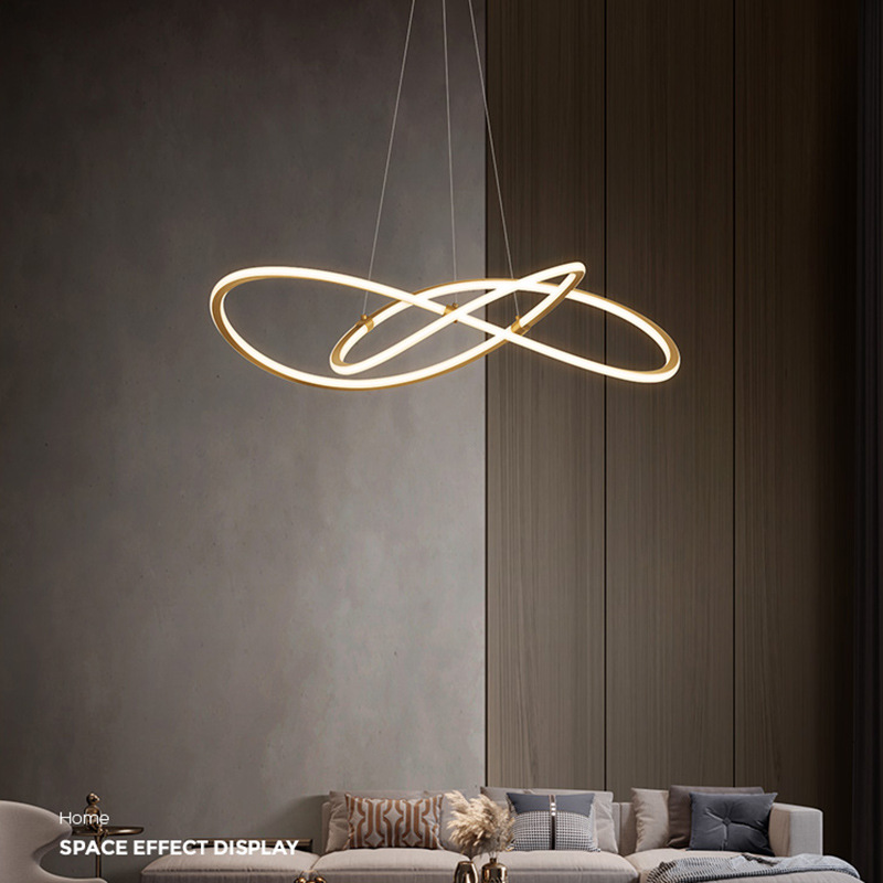 Lámpara de sala de estar 2025 nueva lámpara moderna simple elegante LED paquete combinado para toda la casa lámpara de restaurante lámpara Zhongshan