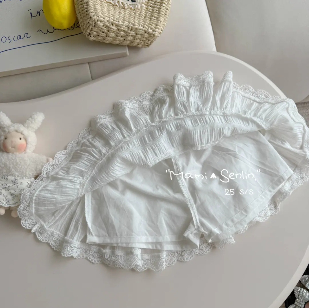 Falda de pastel de algodón fino para niñas 2025 verano nuevo estilo de encaje para niños falda de hadas falda linda para bebés