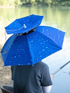 Umbrella Hat, Large Sun Protection Folding Fishing Umbrella Hat, Head-Mounted Outdoor Fishing Sunshade Overhead Umbrella Hat
