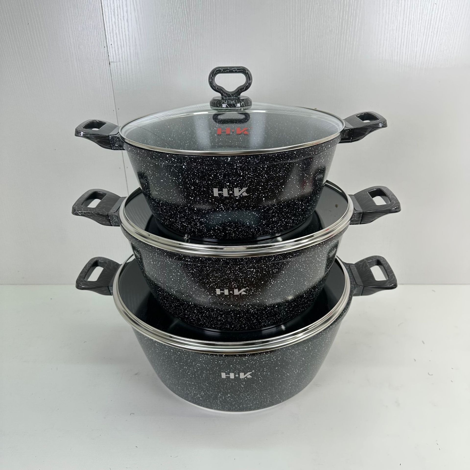 Nuevo mango de bacaea supergrande 6PCS conjunto de paneles antiadherentes conjunto de paneles de arroz de arroz de trigo 32 / 36 / 40POT