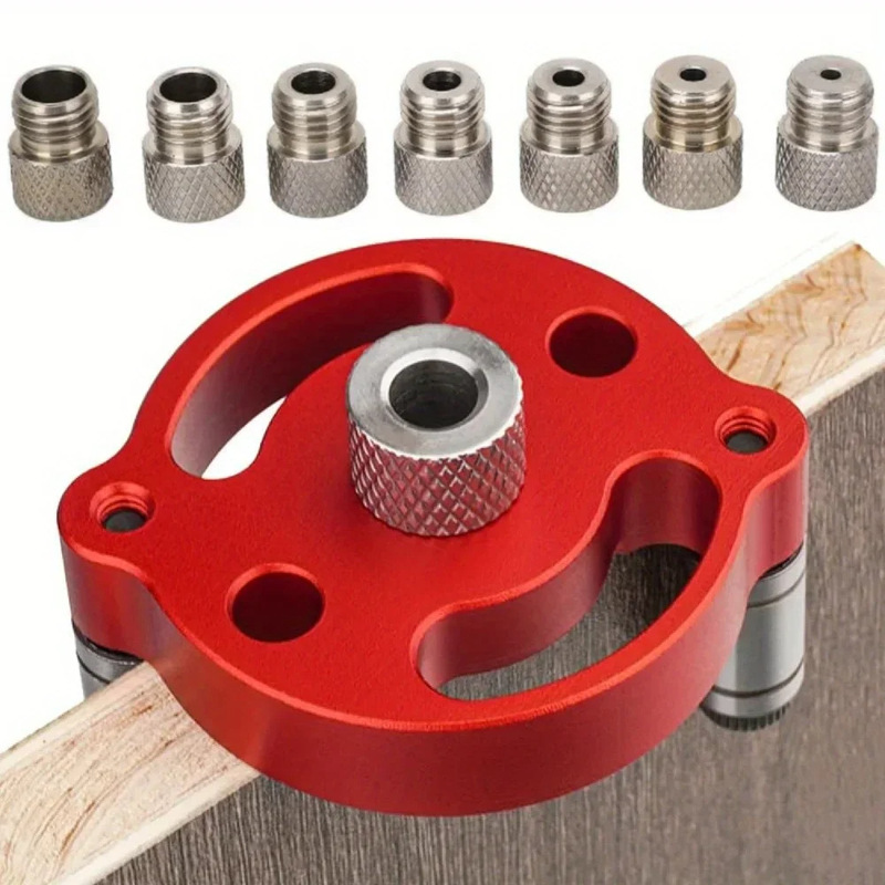Cross-border aluminum alloy woodworking drilling tool wood tenon central opening vertical drilling 3-10mm straight hole locator