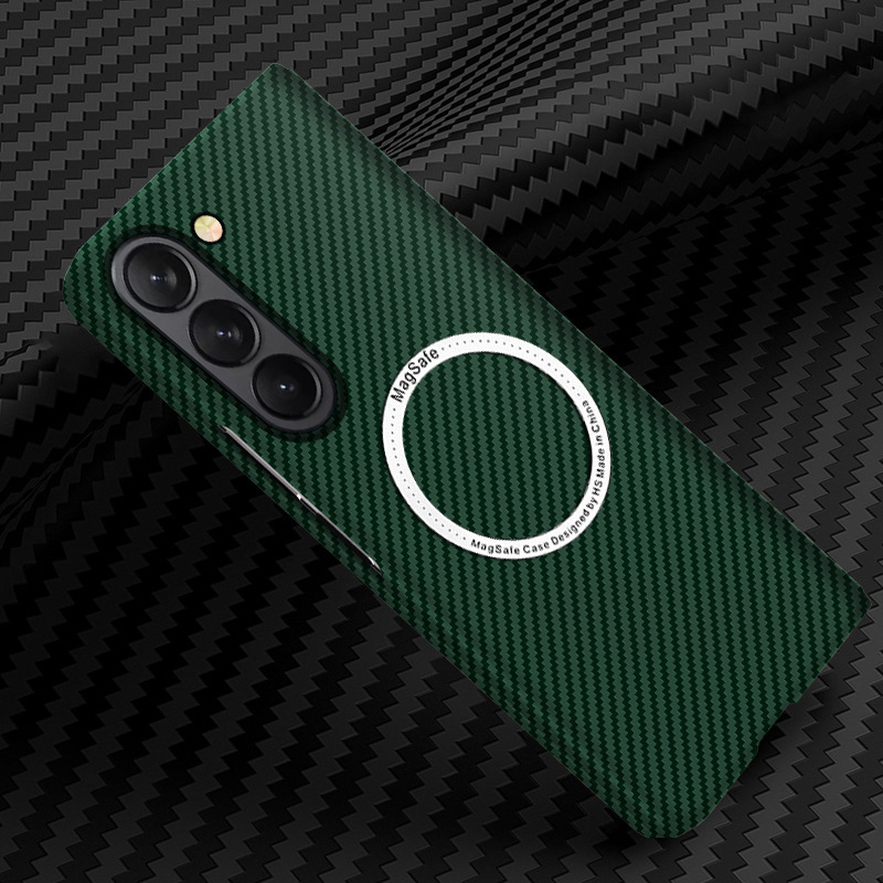 Samsung Z Fold7 カーボンファイバーパターン携帯電話ケース Zfold7 ワイヤレス充電 z Fold6/5 磁気保護カバーに適しています。|undefined