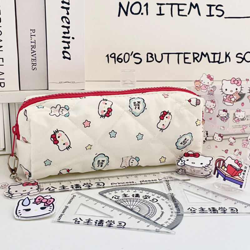 新品ペンケース可爱いケーキkt猫ミルクバブルプリントペン袋高颜値ins学生文房具収纳バッグ|undefined