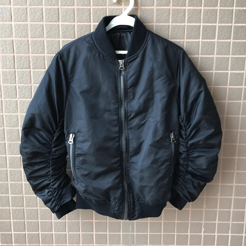 Clearance, No Returns or Exchanges. Autumn/Winter Tang Yan Style Ac down Zipper Short Bomber Jacket/Baseball Jacket