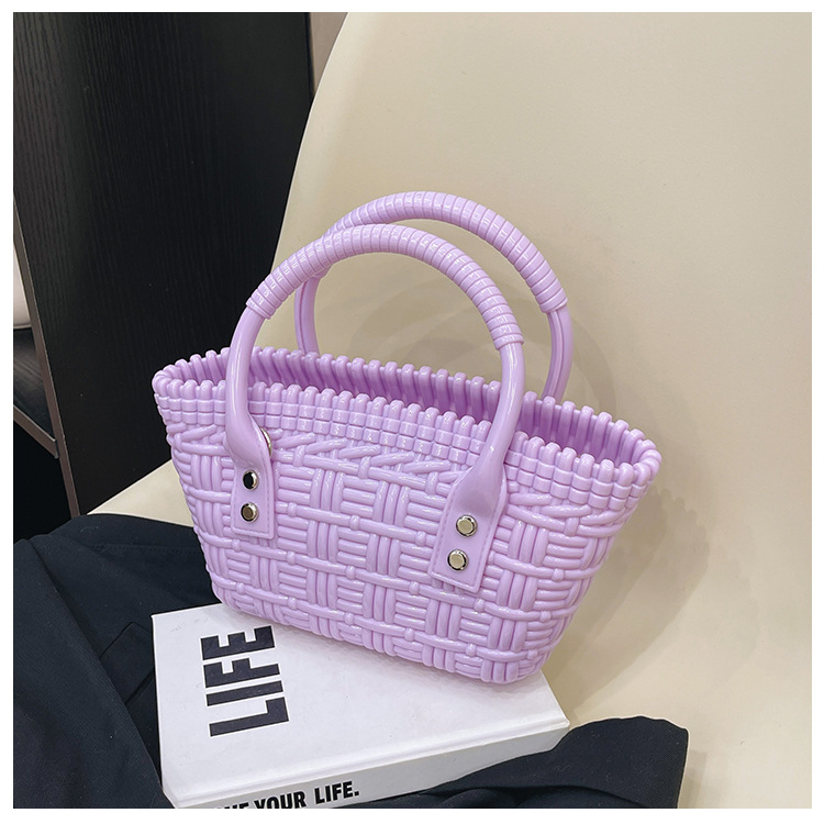 2025 New trendy and versatile crossbody mini vegetable basket jelly bag, fashionable hand-held woven bag, mini tote women's bag undefined