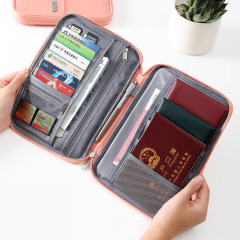 書類収納バッグ、旅行用多層大容量多機能戸籍簿セット、証明書書類、パスポートカードバッグ、新品