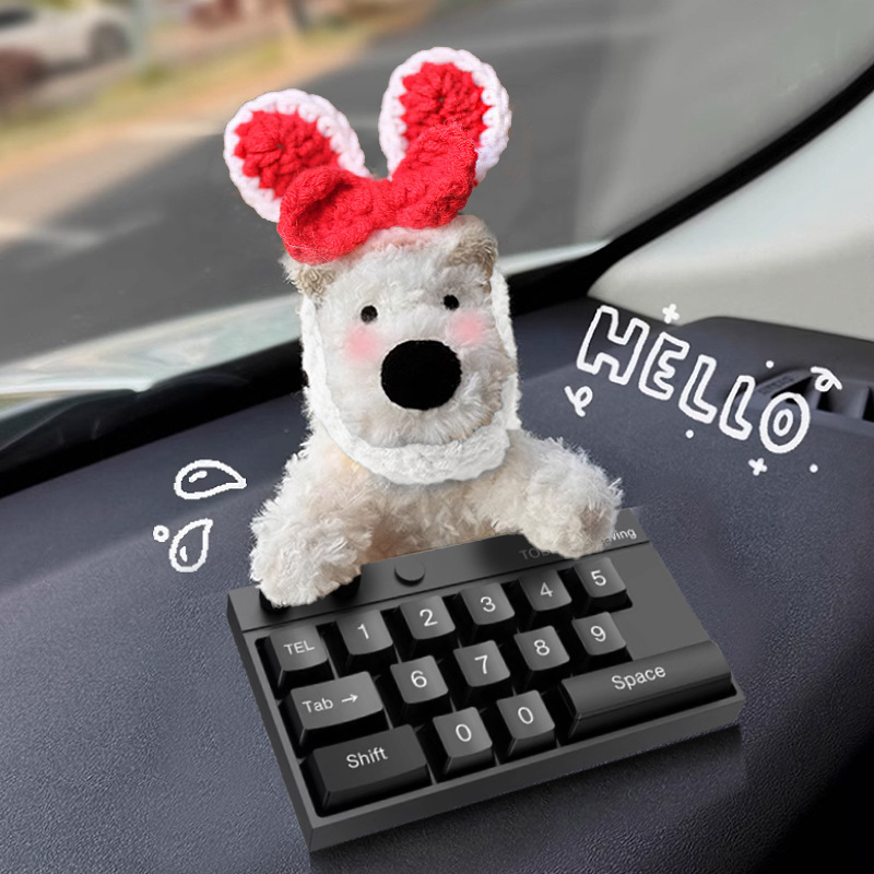 Tarjeta de estacionamiento temporal del automóvil lindo West Highland Puppy Keyboard Teléfono del automóvil Número de matrícula Decoración del automóvil Mover el automóvil