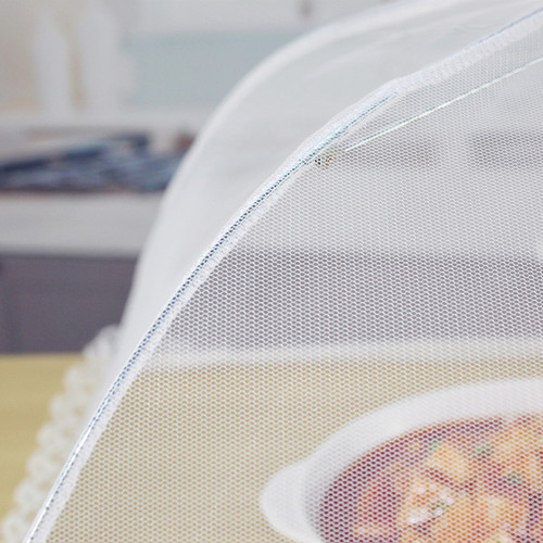 White square foldable food cover for export, washable mesh food cover, vegetable cover, dining table cover, insect-proof cover