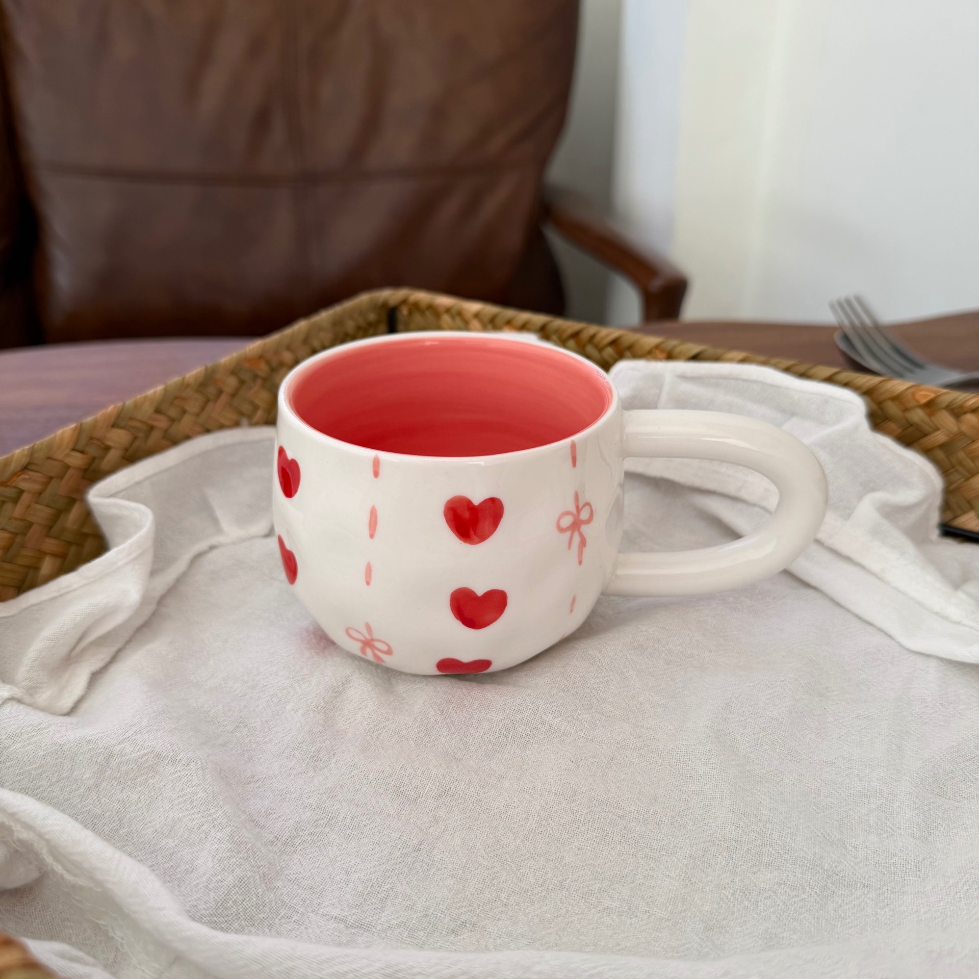 Navidad francesa retro pinza de mano pura pintada a mano taza de café de cerámica plato de alto valor plato de postre de té de la tarde