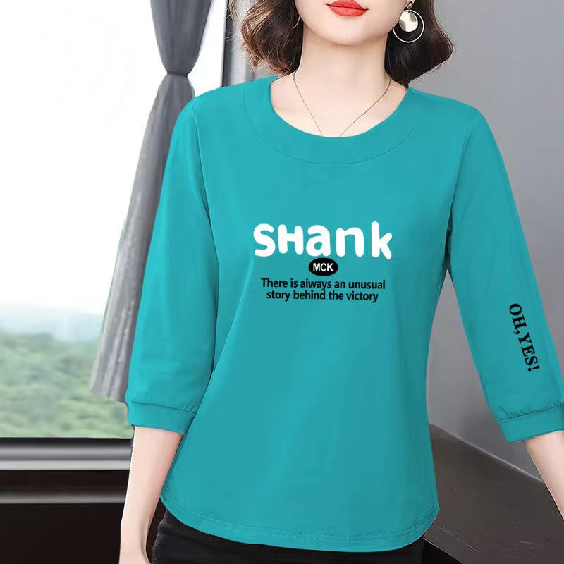 A generation of seven points short sleeve T-shirt women's summer 2023 New loose slim round neck printed casual base shirt