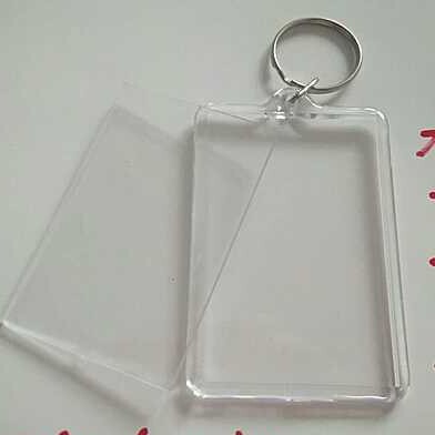 Large rectangular plastic acrylic advertising photo keychain large keychain pendant factory direct supply