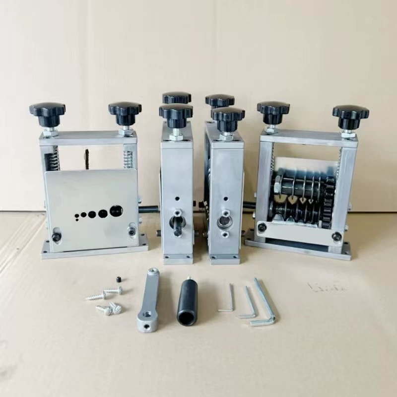 Оригинальная цветная машина для зачистки проводов с ручным приводом для отходов проводов и кабелей, нож без регулировки, можно подключить к электрической дрели, машина для зачистки проводов с несколькими ножами.