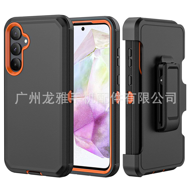 Three-Proof Robot Phone Case 2-in-1 Protective Cover with Back Clip Suitable for Samsung A35 5g, Available for Dropshipping