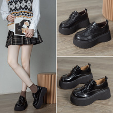 新款日系圆头小皮鞋女2025秋冬季松糕圆头厚底乐福鞋皮鞋潮批发