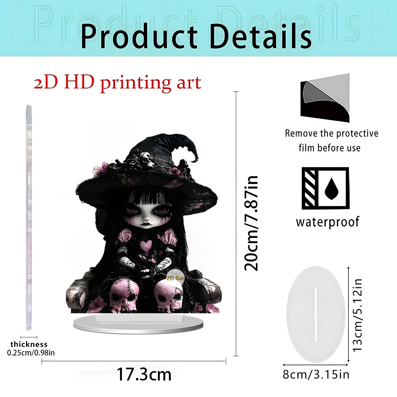 Transfronterizo Amazon Halloween Navidad Mesa Bandera Fiesta Decoración Acrílico 2D Decoración de escritorio plano Decoración