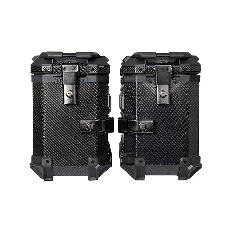 38L caja lateral de fibra de carbono motocicleta de gran capacidad de equipaje lateral impermeable caja colgante motocicleta suministros lado tronco