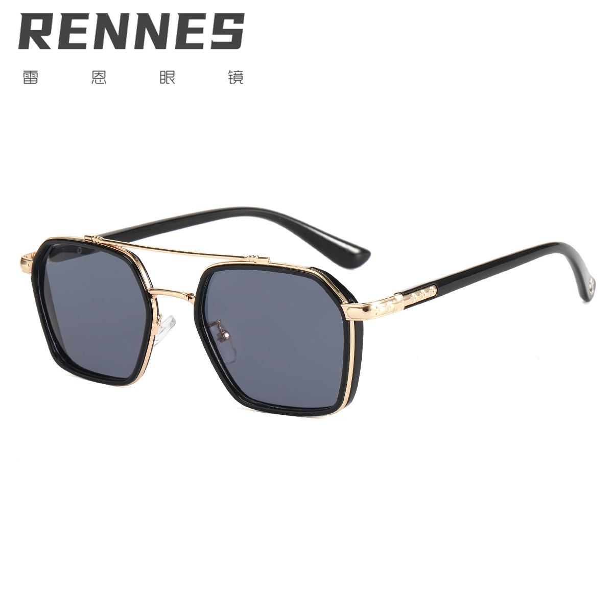 2021vintage metal doble haz hombres y mujeres gafas de sol que cambian de color grande marco gafas piloto marco gafas de cambio de color BS9301