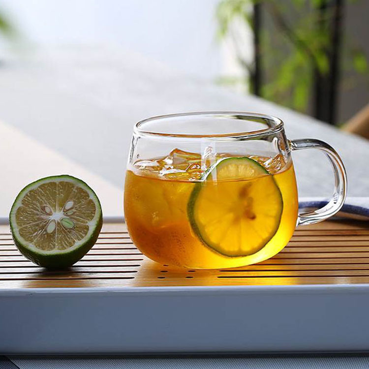 Vidrio de borosilicato de una sola capa de vidrio taza de té verde taza de café taza de té de vidrio para el hogar taza de té perfumado redondo taza divertida