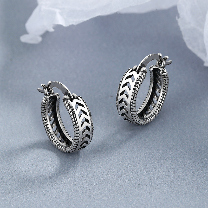 韩版时尚气质仿泰银女款耳夹耳扣网状耳饰复古高级感设计饰品批发