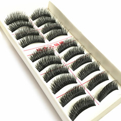 H-18 stage makeup 07 material soft and comfortable eyelashes thick natural cross false eyelashes manufacturer batch 10 pairs