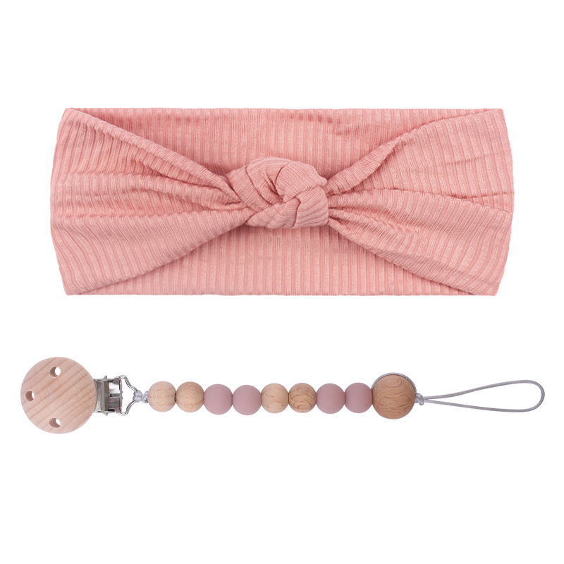 Bebé suministros bebé lindo pelo banda calmante bebé cuentas de silicona mordedor pezón cadena anti-caída traje de cadena Nuevo