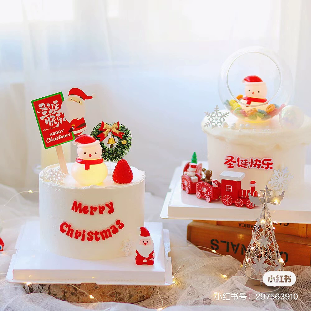 Украшение для Рождественского торта пластиковый красный и зеленый воздушный шар шнур подключаемый шар украшение воздушный шар оптовая продажа с фабрики